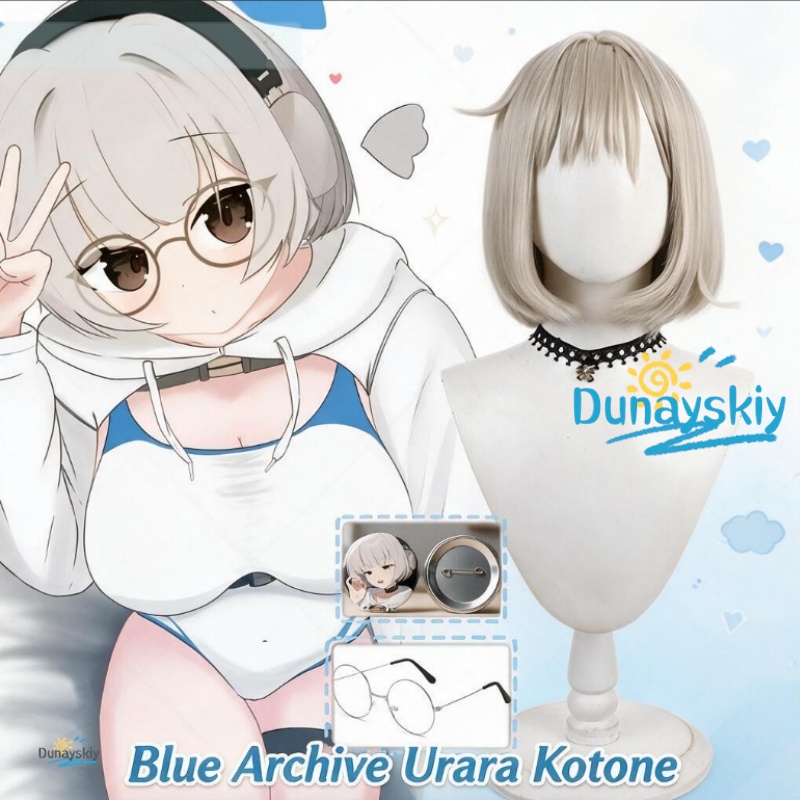 Anime Cosplay Blue Hair - Blue Archive Urara Kotone Roleplay Wig