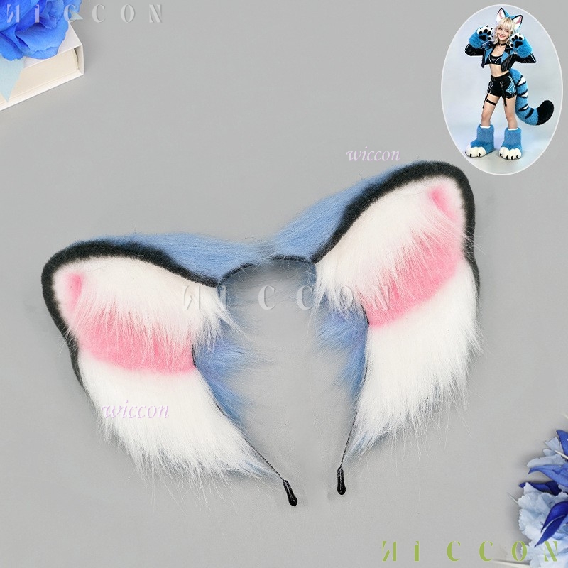 Derpyy Blue Tiger Fursuit Ears - Anime Cosplay Ladies review and price